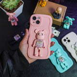 Cute Bear Stand Soft TPU Case - iPhone