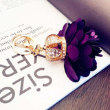 Gold Crown With Flower keychain