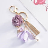 Flower Keychain With Tassels