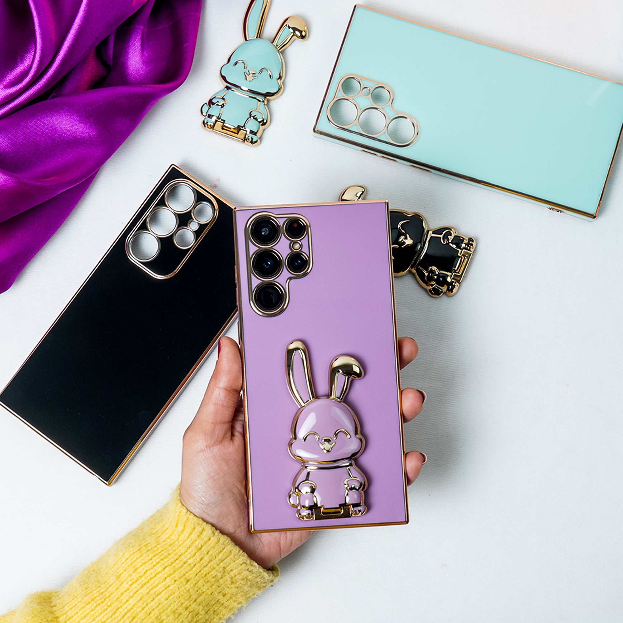 Luxury Plating Bunny Stand Case - Samsung