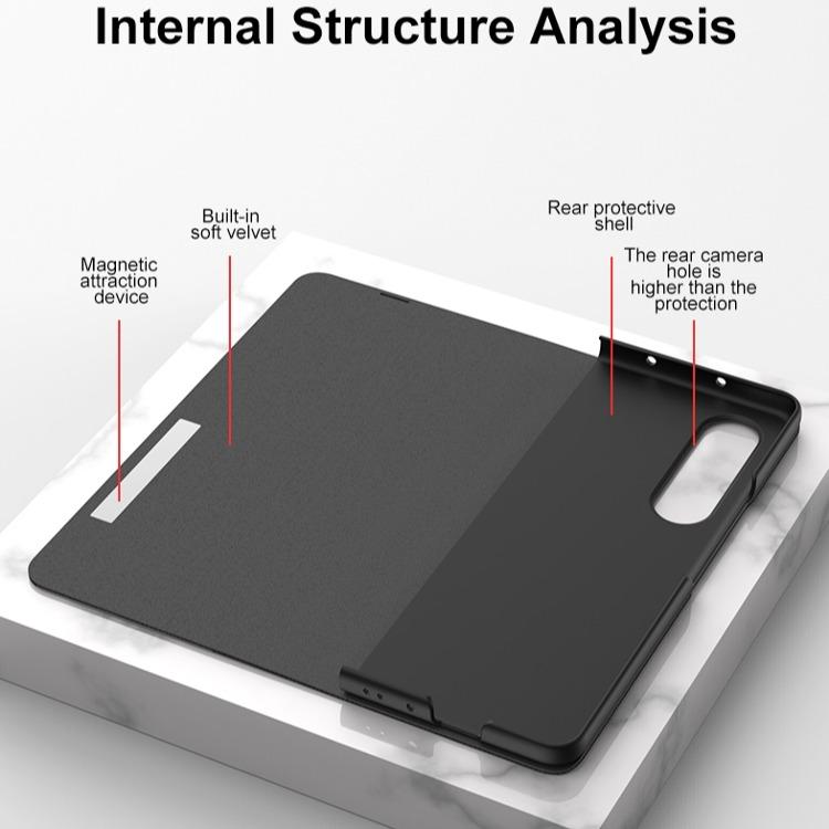 Galaxy Z Fold3 Marble Glass Leather Flip Case