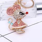 Rhinestone Crystal Mouse Keychain