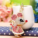 Rhinestone Crystal Mouse Keychain