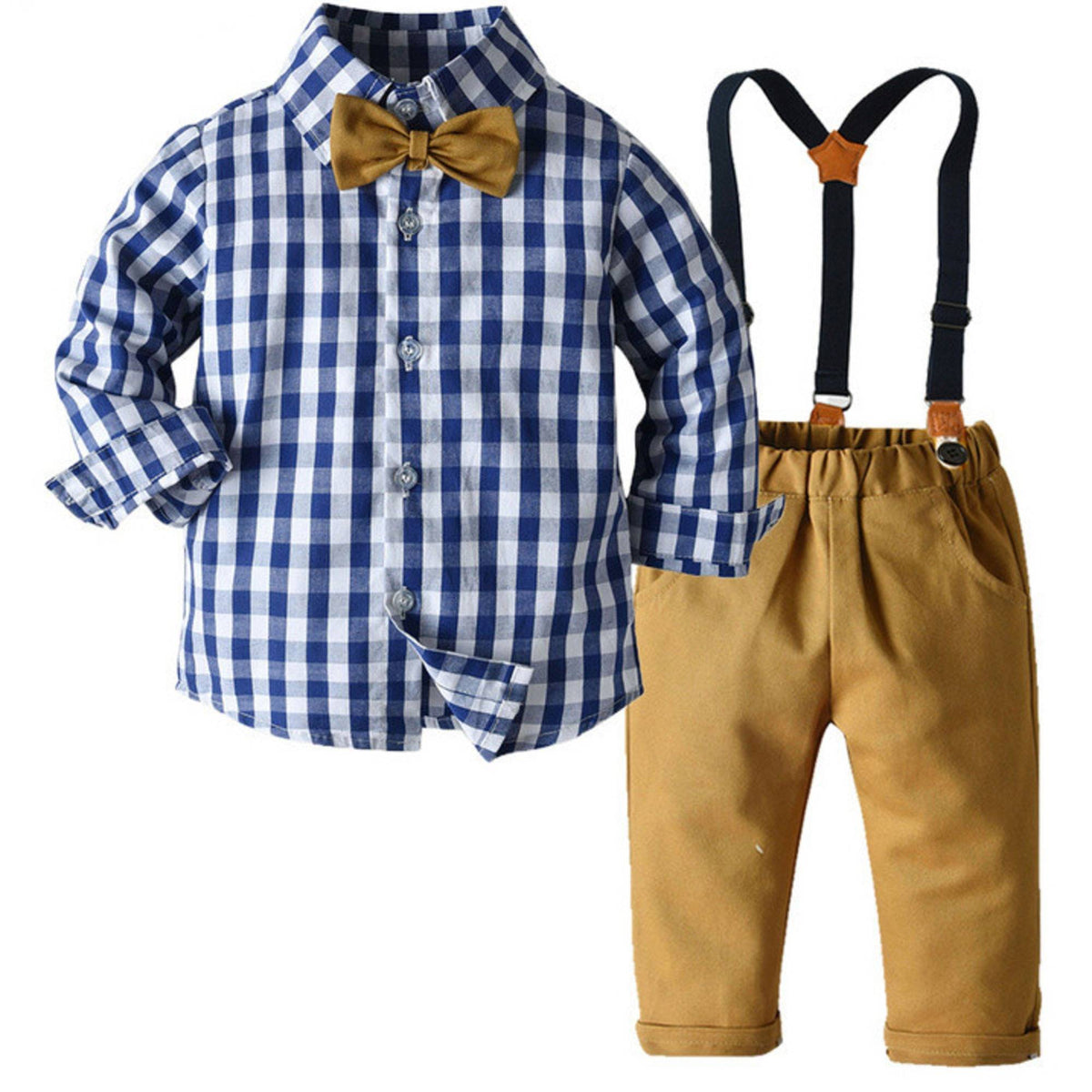 Check Bow Tie Summer Clothing Set