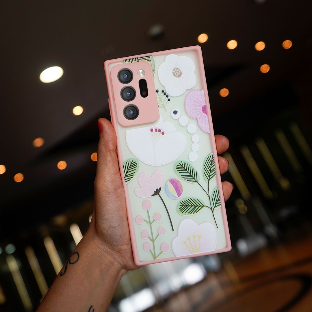Floral Print Hybrid Matte Anti-shock Case - Samsung