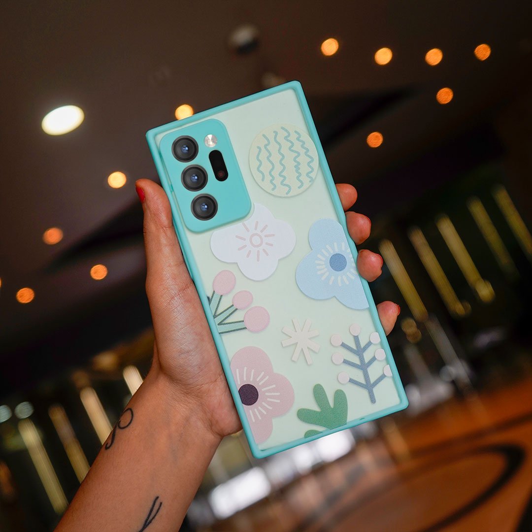 Floral Print Hybrid Matte Anti-shock Case - Samsung