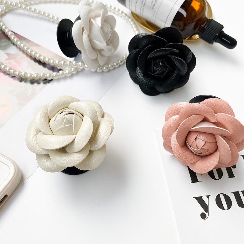 Korean Flower Leather Pop Socket