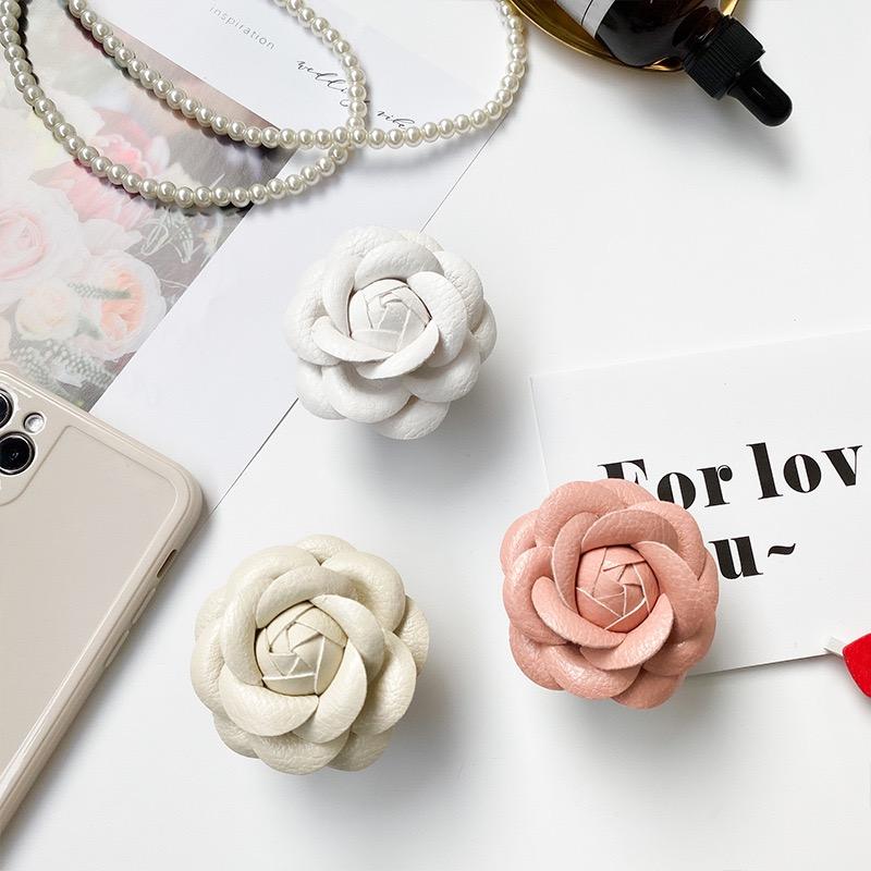 Korean Flower Leather Pop Socket