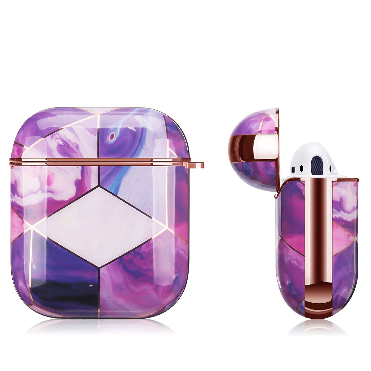 Electroplating Purple Marble Case - Airpods