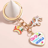 Rainbow Love Unicorn Keychain