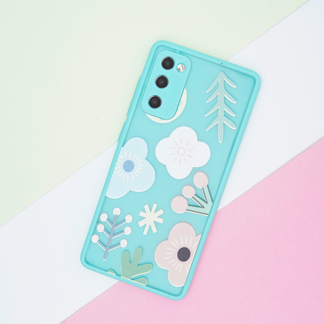 Floral Print Hybrid Matte Anti-shock Case - Samsung