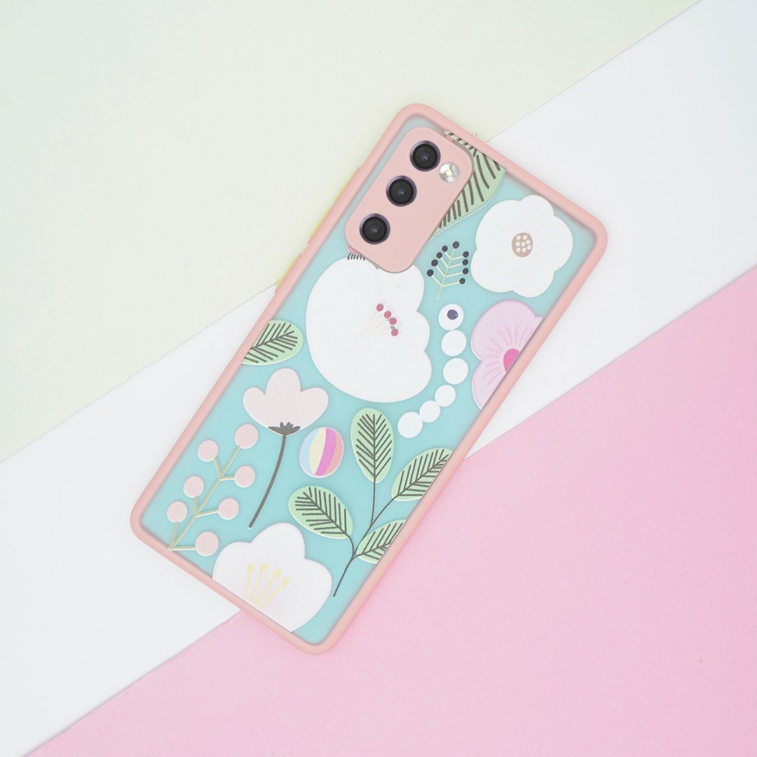 Floral Print Hybrid Matte Anti-shock Case - Samsung