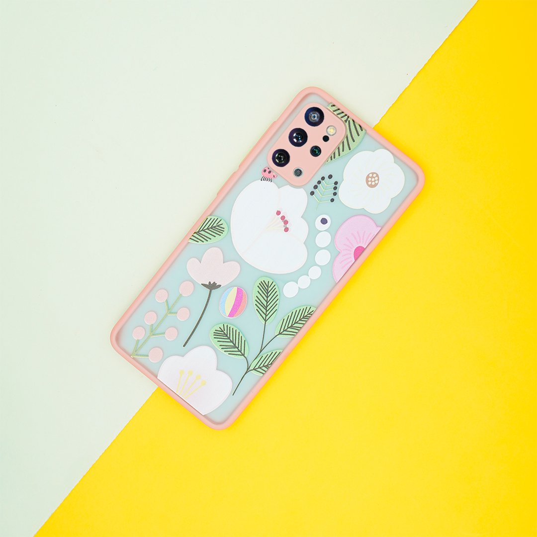Floral Print Hybrid Matte Anti-shock Case - Samsung