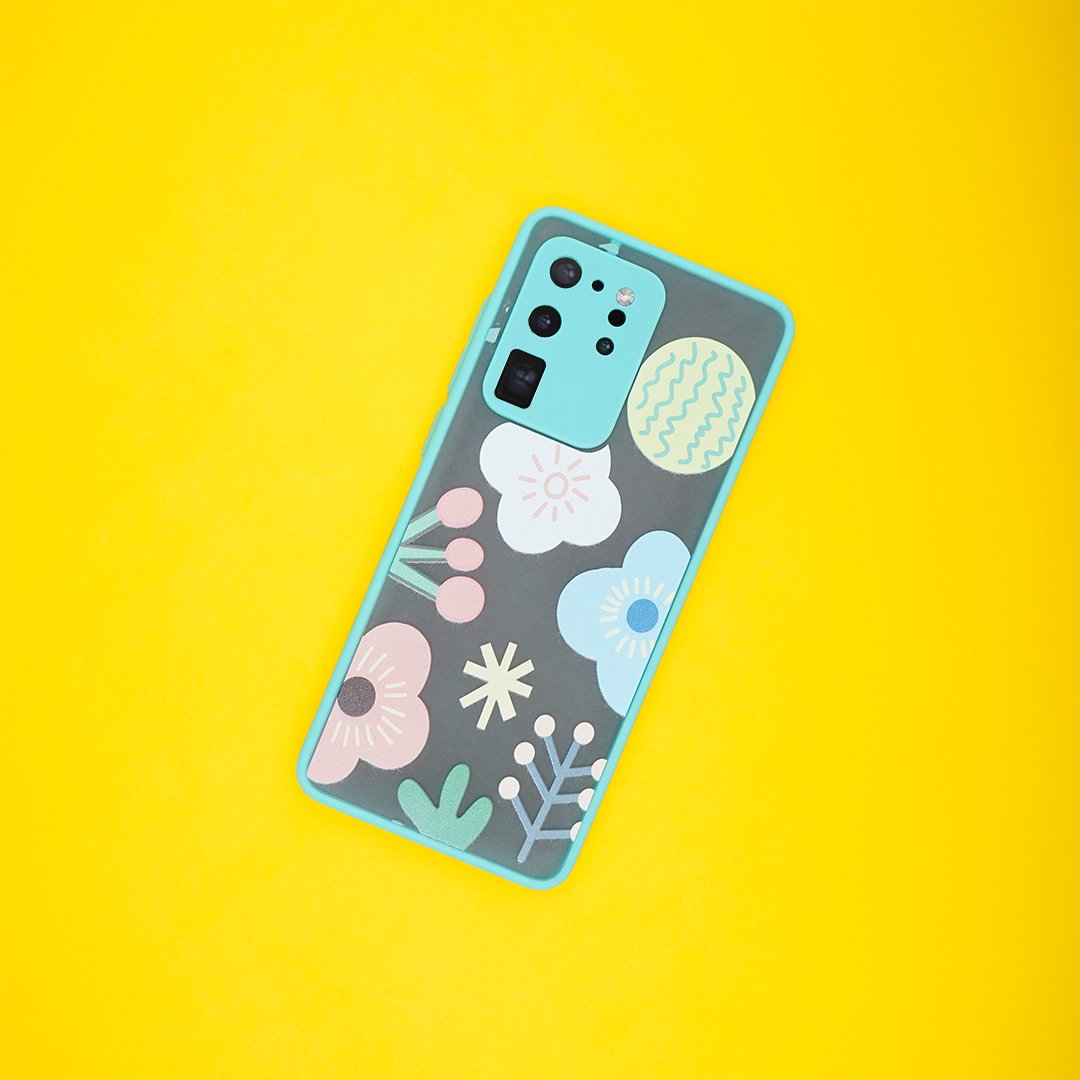 Floral Print Hybrid Matte Anti-shock Case - Samsung
