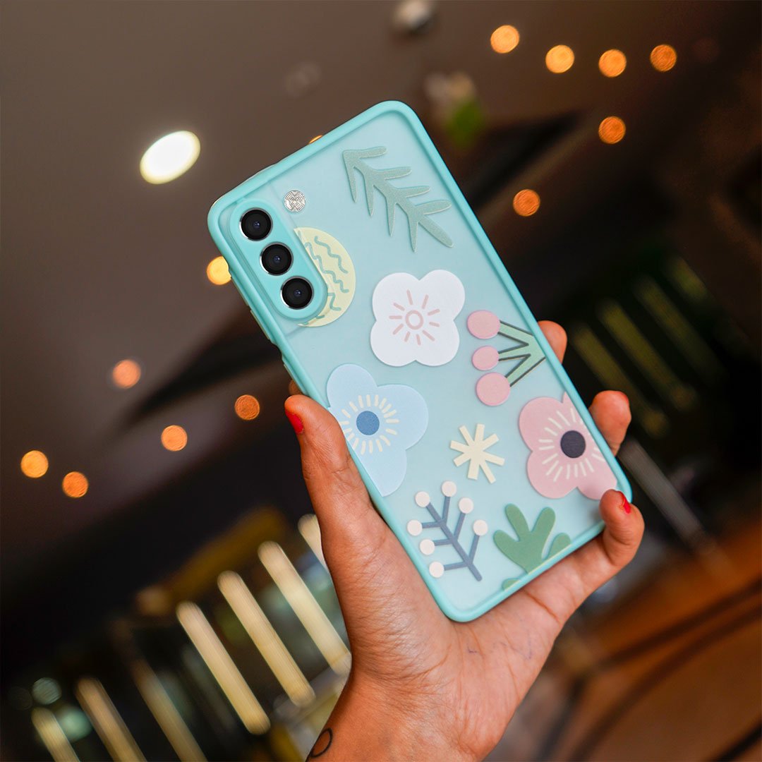 Floral Print Hybrid Matte Anti-shock Case - Samsung
