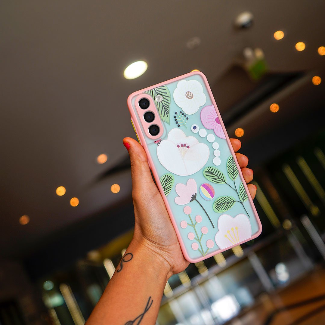Floral Print Hybrid Matte Anti-shock Case - Samsung