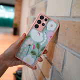 Floral Print Hybrid Matte Anti-shock Case - Samsung