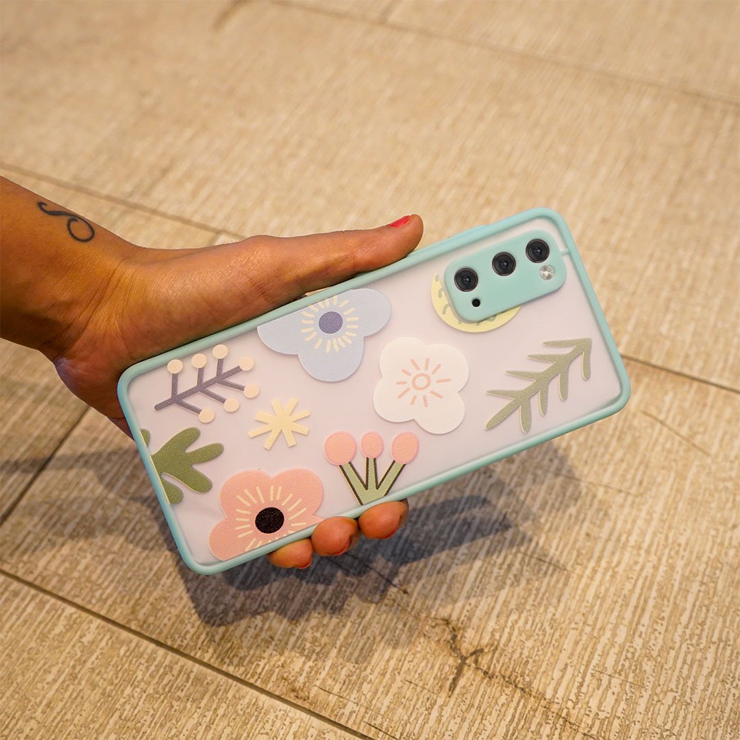 Floral Print Hybrid Matte Anti-shock Case - Samsung