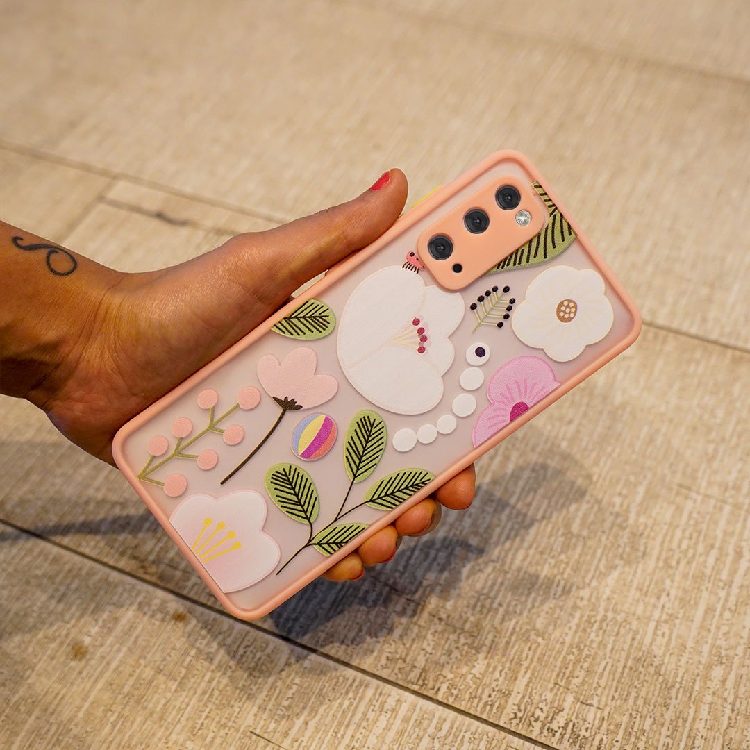 Floral Print Hybrid Matte Anti-shock Case - Samsung
