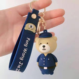 Cute Bear in Uniform Keyring