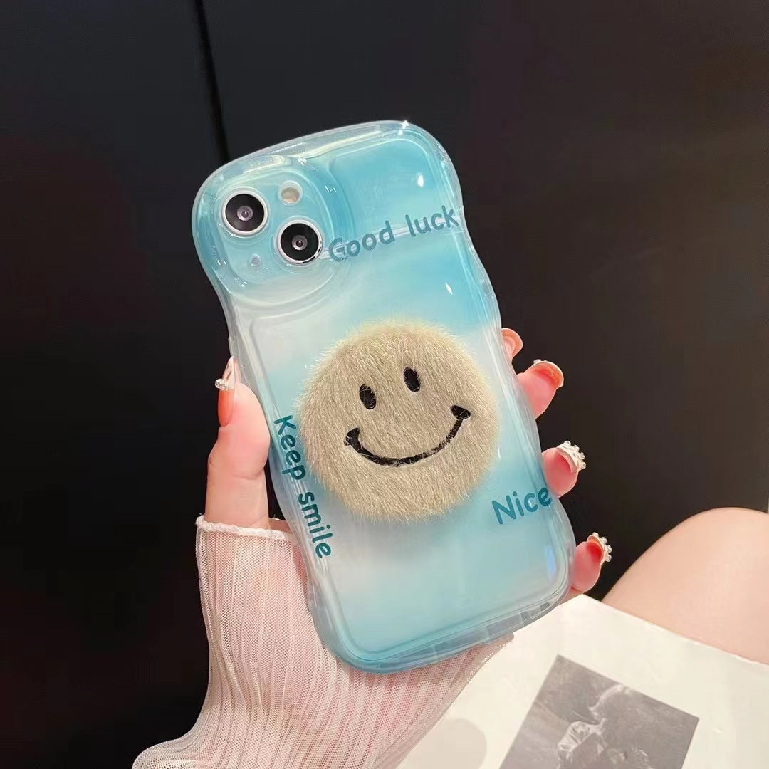 Gradient Wavy Case with Smiley - iPhone