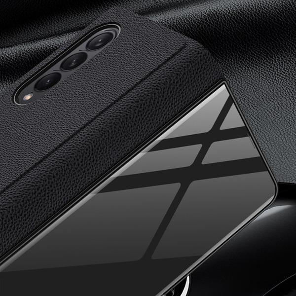 Galaxy Z Fold3 Marble Glass Leather Flip Case