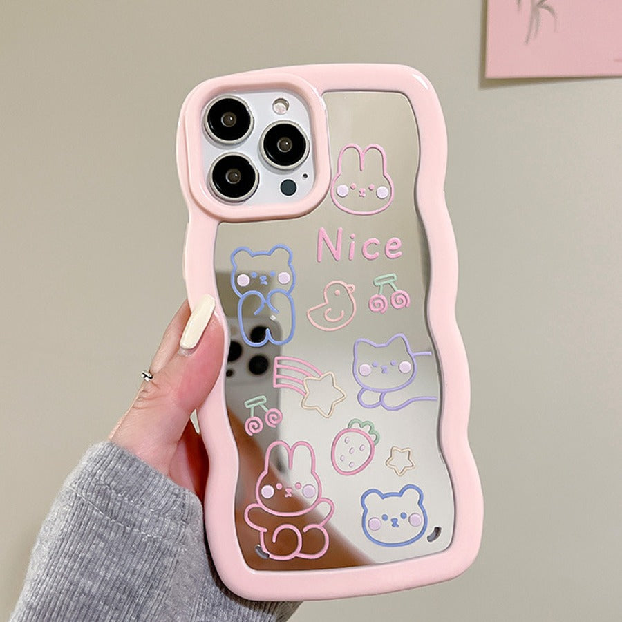 Cute Kitten Pattern Mirror Case