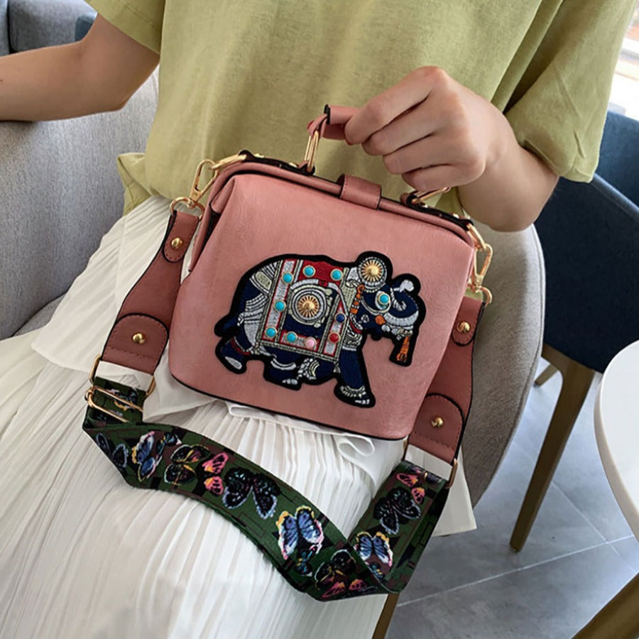 Elephant Embroidered Ethnic Sling Bag