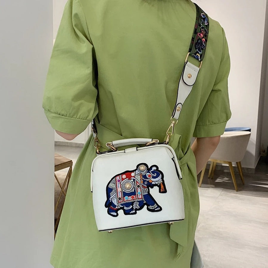 Elephant Embroidered Ethnic Sling Bag