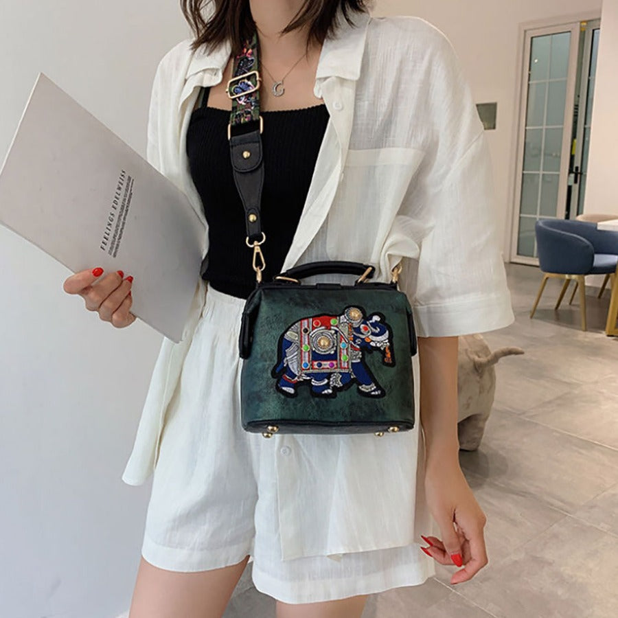 Elephant Embroidered Ethnic Sling Bag