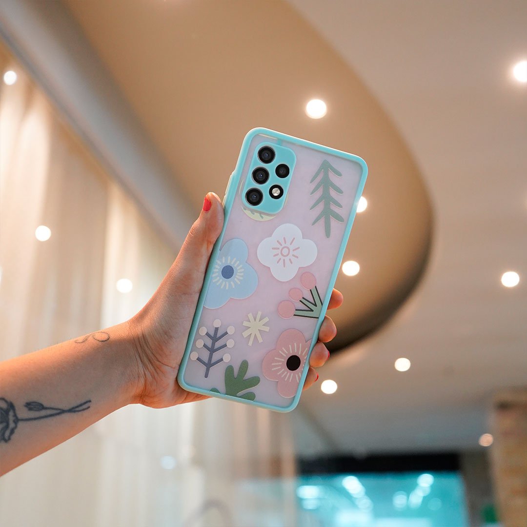 Floral Print Hybrid Matte Anti-shock Case - Samsung