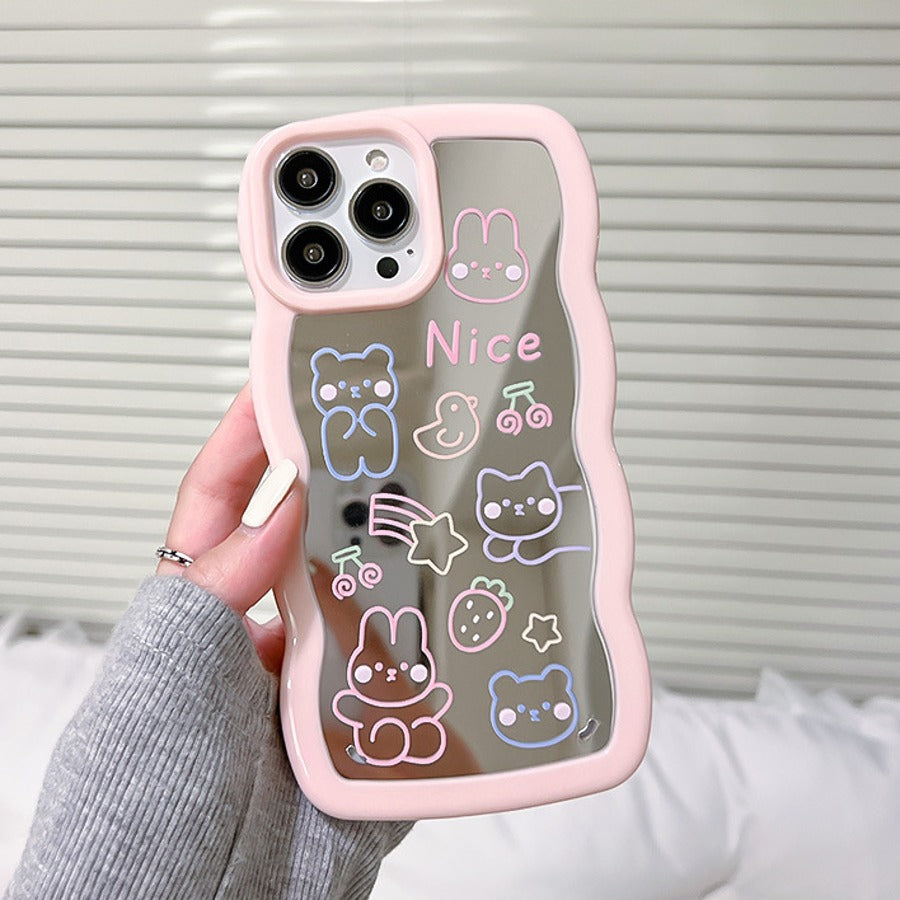 Cute Kitten Pattern Mirror Case