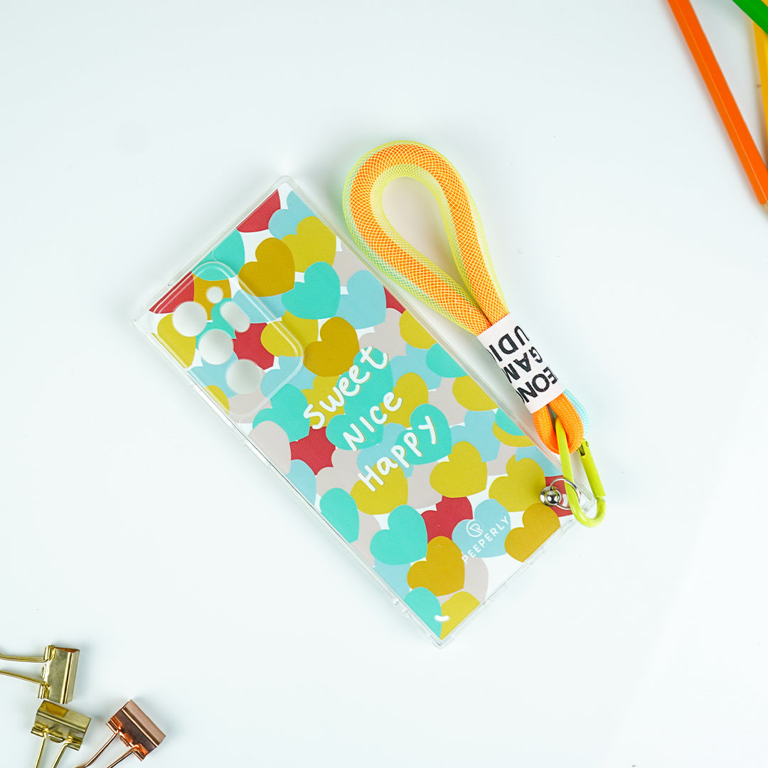 Mini Colored Pattern Case With Lanyard - Samsung