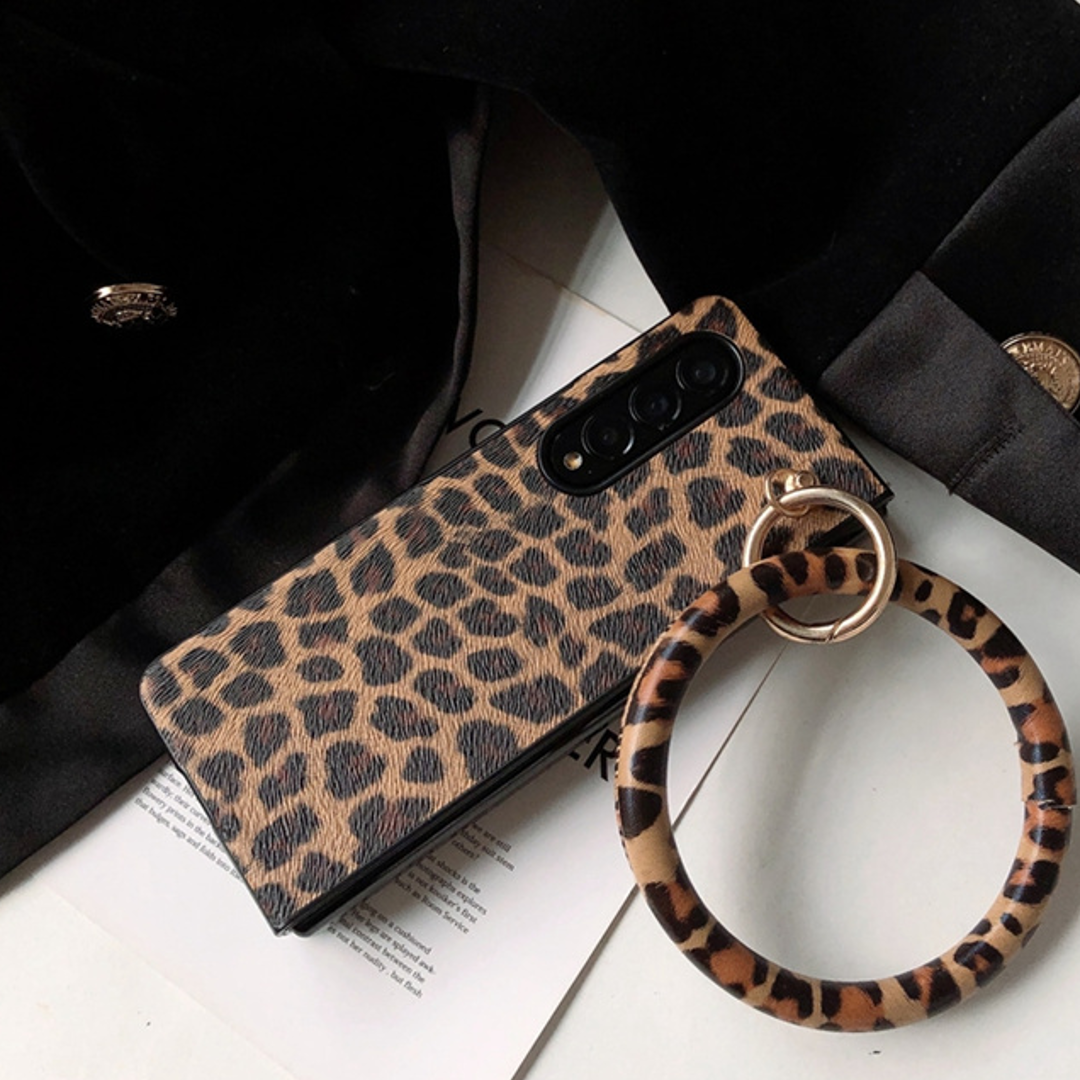 Leopard Printed Wrist Strap Bracelet Case - Samsung