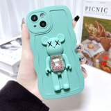 Cute Bear Stand Soft TPU Case - iPhone