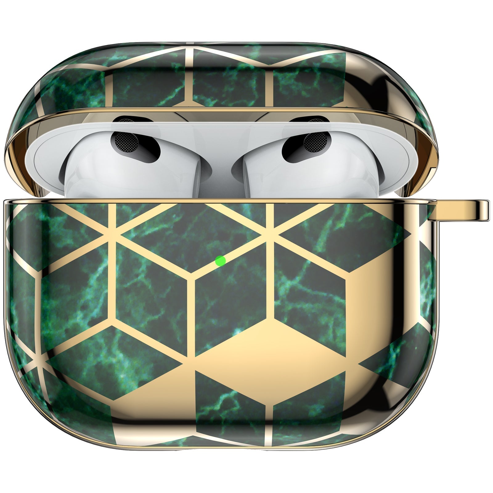 Luxury Gold Green Marble Case - AirPods 3