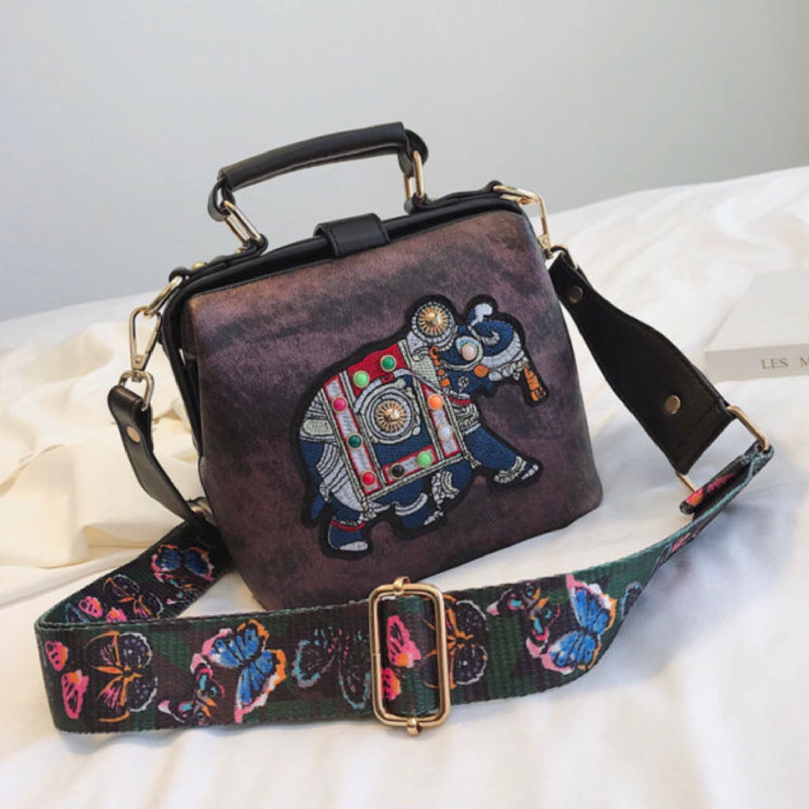 Elephant Embroidered Ethnic Sling Bag