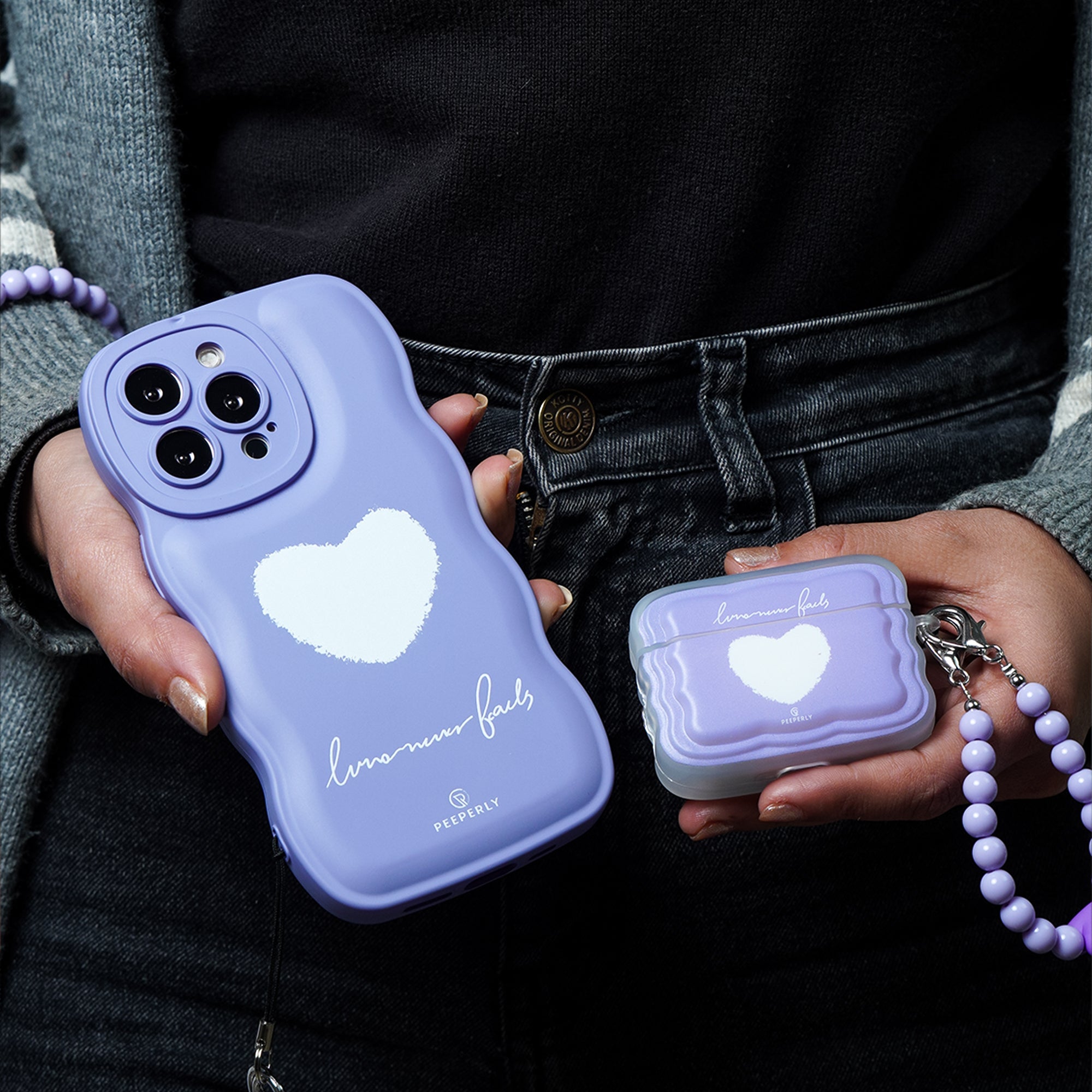 Heart Print Case - 3 in 1 Combo