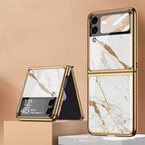 Galaxy Z Flip3 Marble Glass Case