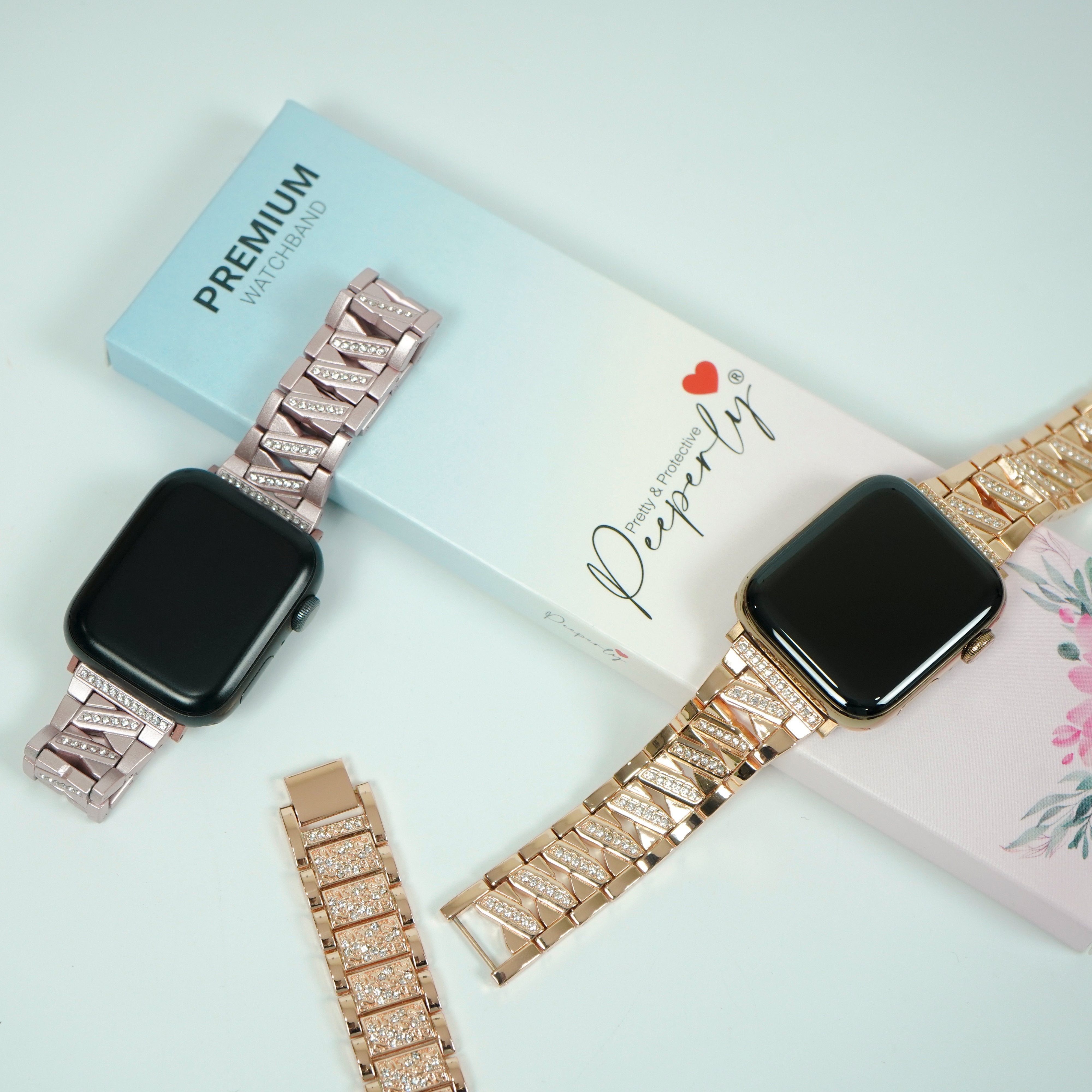 Alloy Metal Diamond Watchband for iWatch