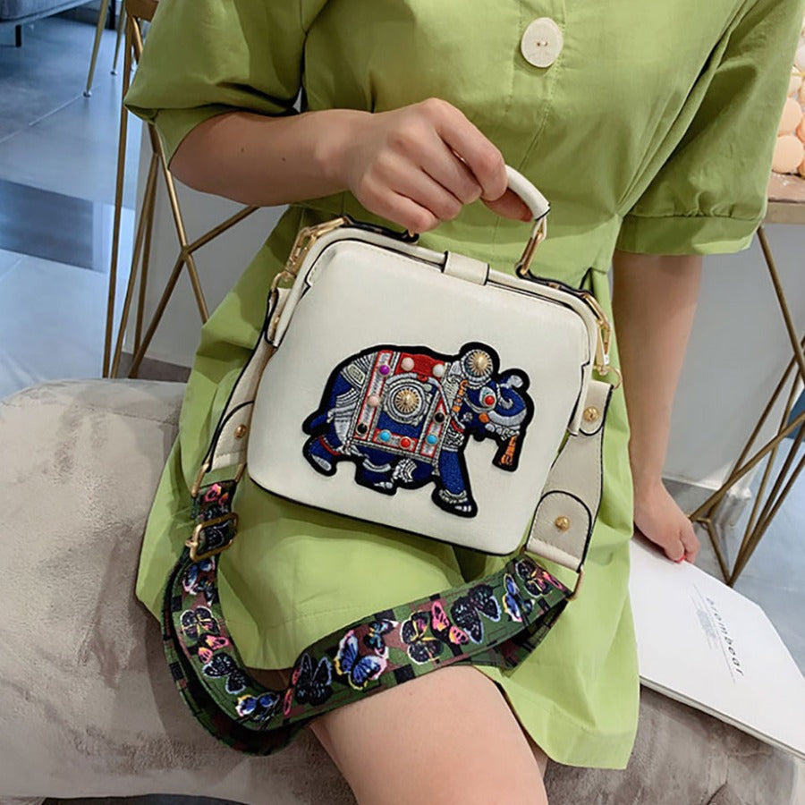 Elephant Embroidered Ethnic Sling Bag