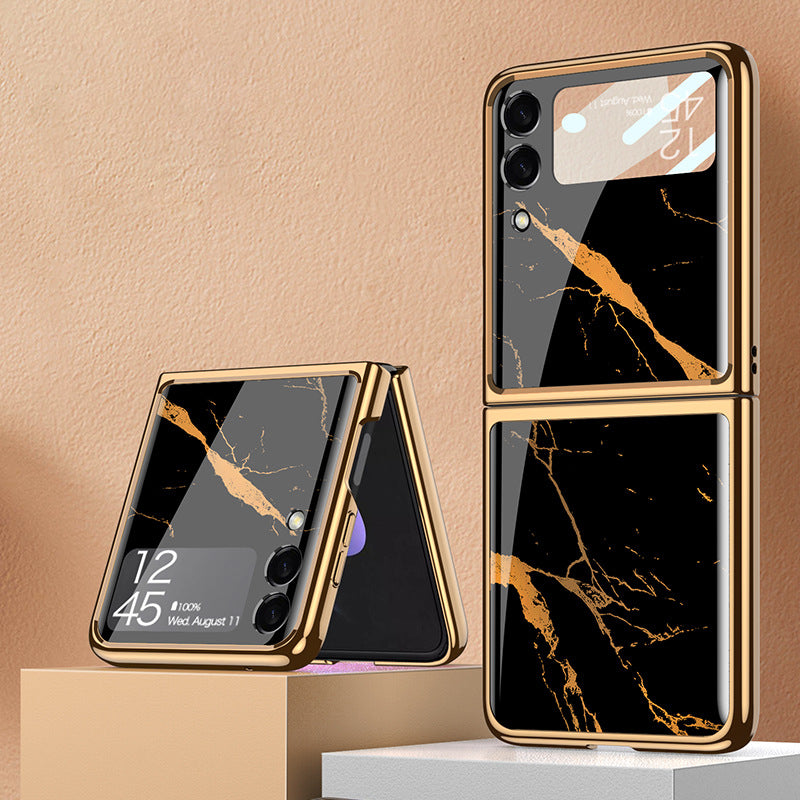 Galaxy Z Flip3 Marble Glass Case